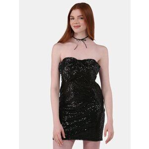 No Boundaries Juniors XXS (00) Mini Dress – Oversized Bow – Sequin Party Dress